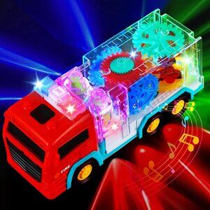Fire Truck Toy for Toddler 3-5 LED Light Up Musical Car Educational Gift for Kid